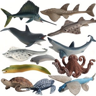 2025 New Cross-Border Dropshipping 12 Realistic Marine Animal Images Underwater Series Cross-Border Dropshipping