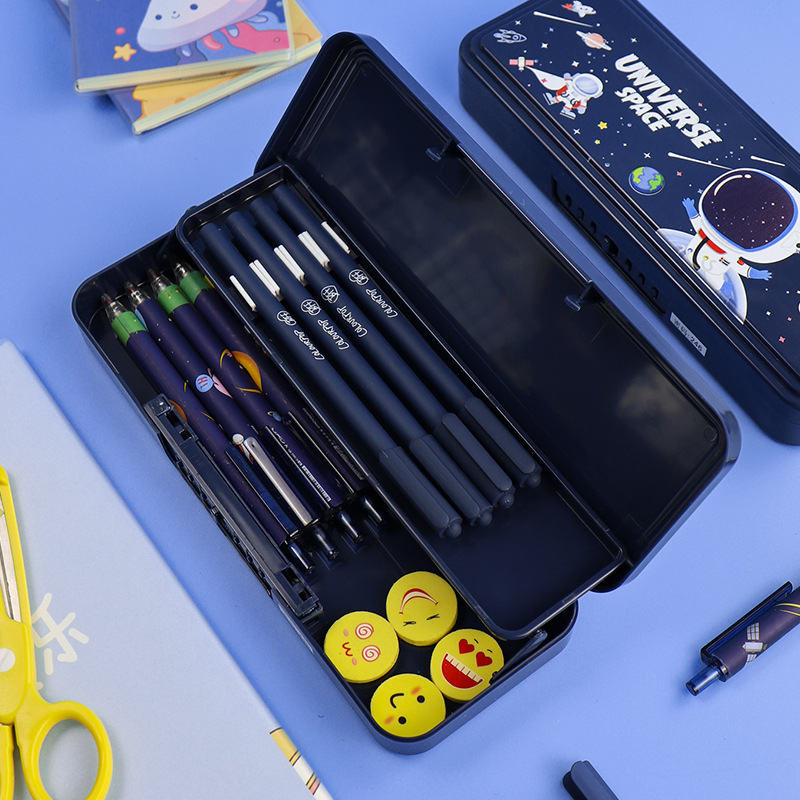 2025 nueva caja de lápiz Xiaozha bloqueo de contraseña multifuncional caja de lápiz de dibujos animados avanzados de gran capacidad para niños estudiantes de primaria