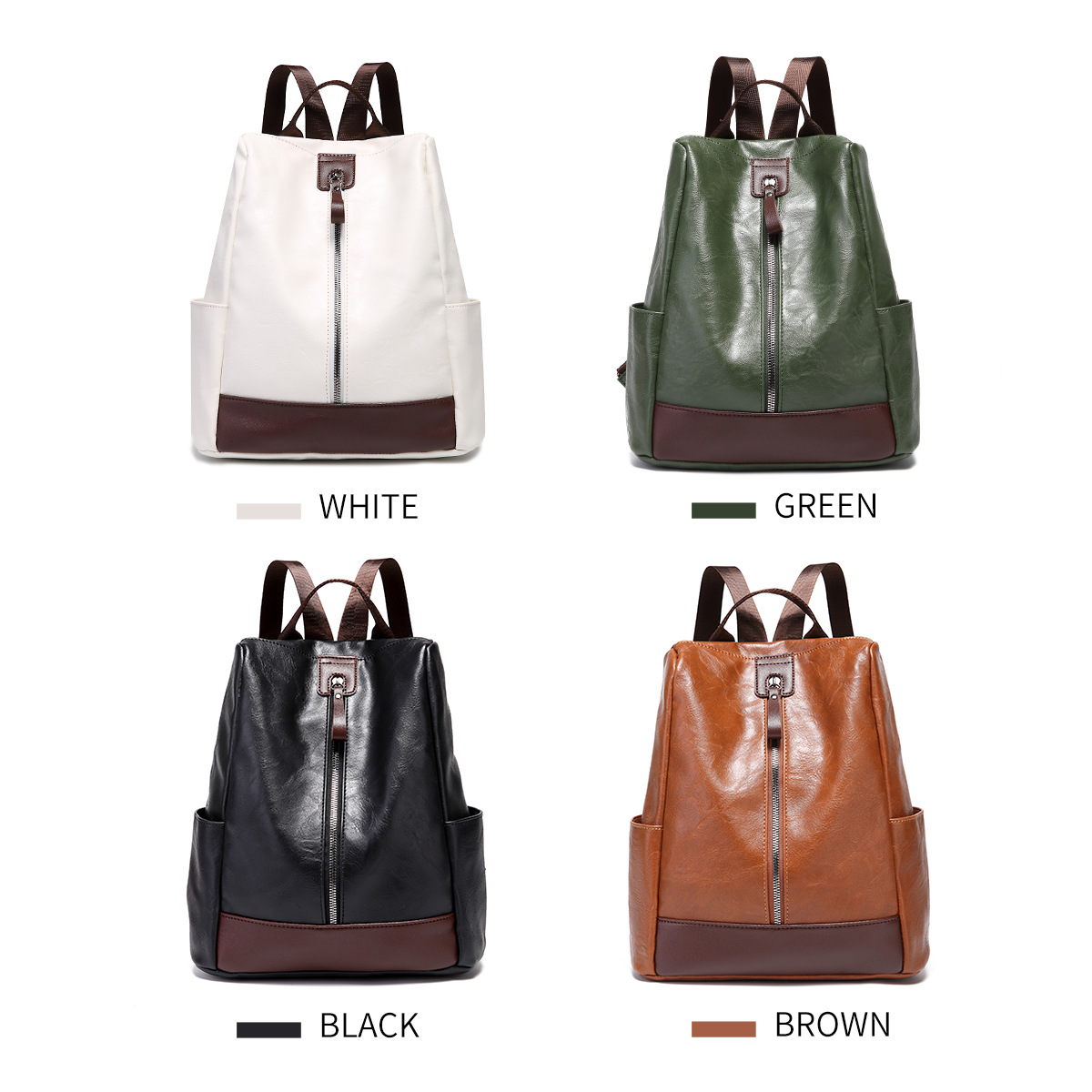 Guangzhou Oil Wax Soft Leather PU Shoulder Large Capacity Women's Bag_voghion.com