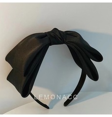 High-quality Korean-style satin double-layer thick butterfly clip hairband with spring clip, trendy and popular hair accessory