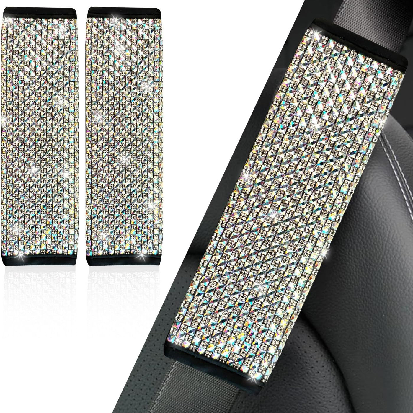 Car diamond steering wheel cover Amazon foreign trade car handle cover rhinestone with drill four seasons universal handle cover wholesale