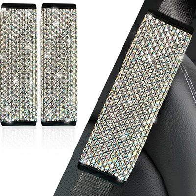 Car diamond steering wheel cover: Steering wheel cover - colorful-shoulder-pads-38cm