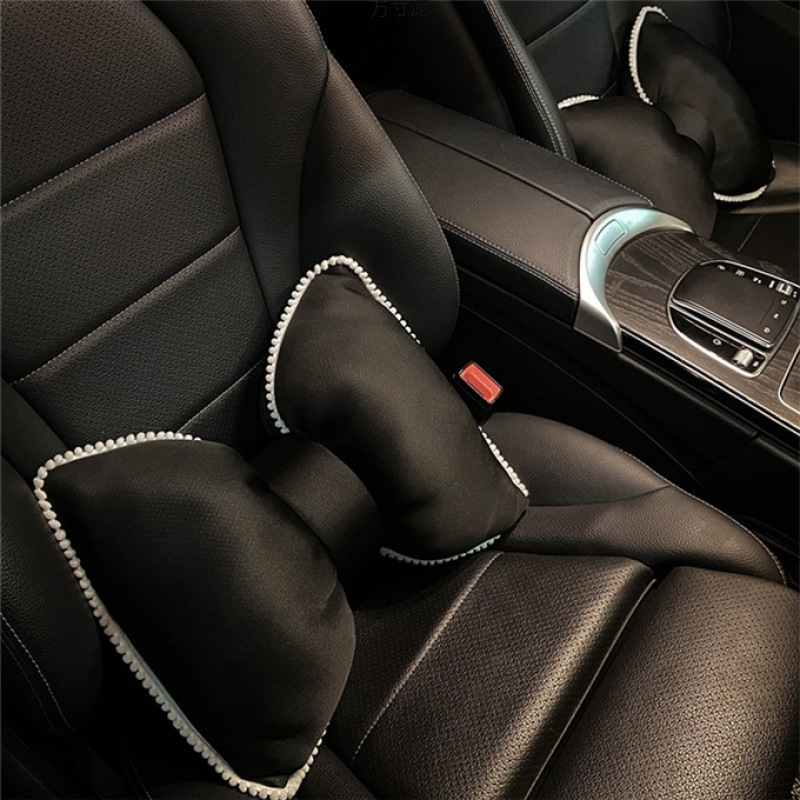자동차 머리 받침 허리 베개 자동차 목 베개 자동차 좌석 허리 베개 귀여운 활 허리 베개 자동차 베개
