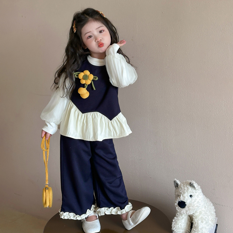 女童韩系春秋款牛仔马甲三件套2025新款小女孩春秋季炸街时髦套装|undefined