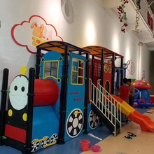 哇噢游乐园大型PE板户外游乐园小火车造型商超售楼处组合滑滑梯子