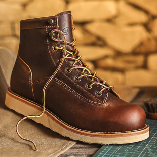 Handmade Goodyear first layer cowhide exterior short face boots 15552 vintage tooling boots Martin boots motorcycle boots men's shoes