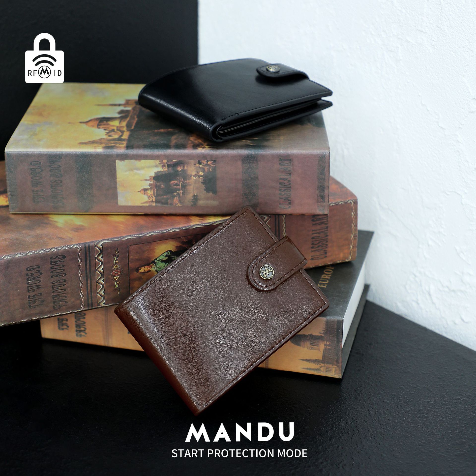 MANDU Men's Wallet, Classic And Fashionable Short Buckle High-end Wallet, Multi-card Slot ID Wallet._voghion.com