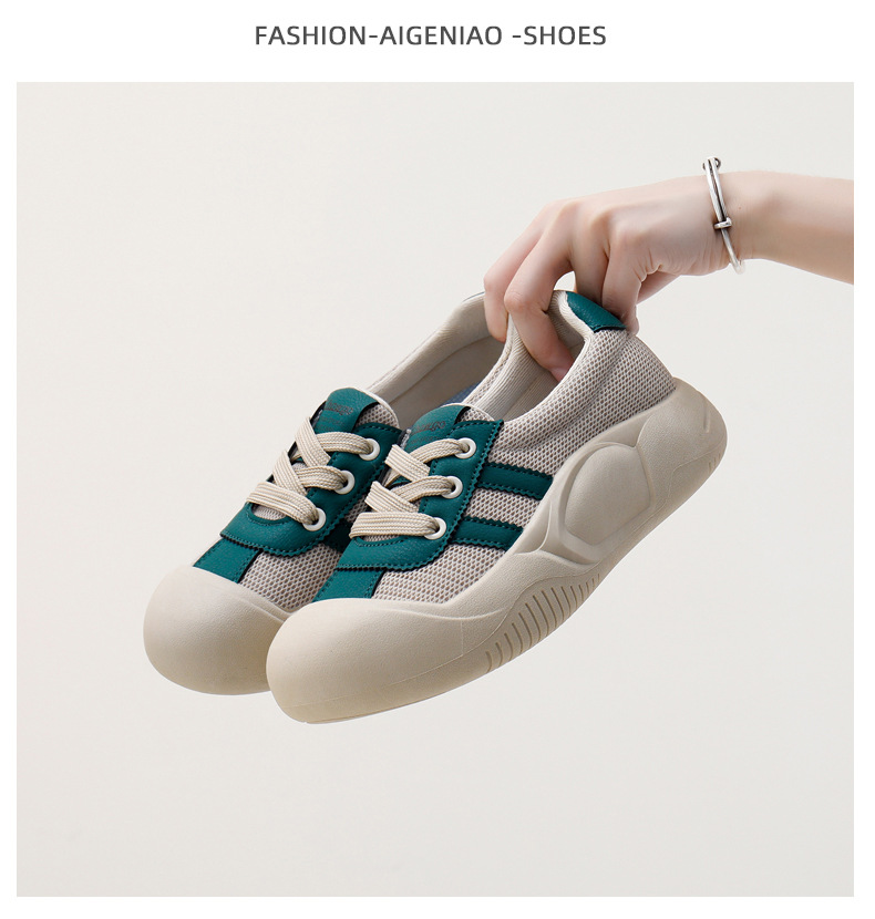 2024 verano nueva versión coreana ins blanco transpirable para mujeres, zapatos de tabla casuales de caña baja, zapatos de bizcocho de suela gruesa_voghion.com