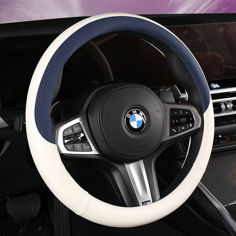 Кожаный чехол на руль автомобиля наппа, топливный автомобиль, Электромобиль и другой тонкий четырехсезонный Универсальный нескользящий дышащий чехол для автомобильной ручки