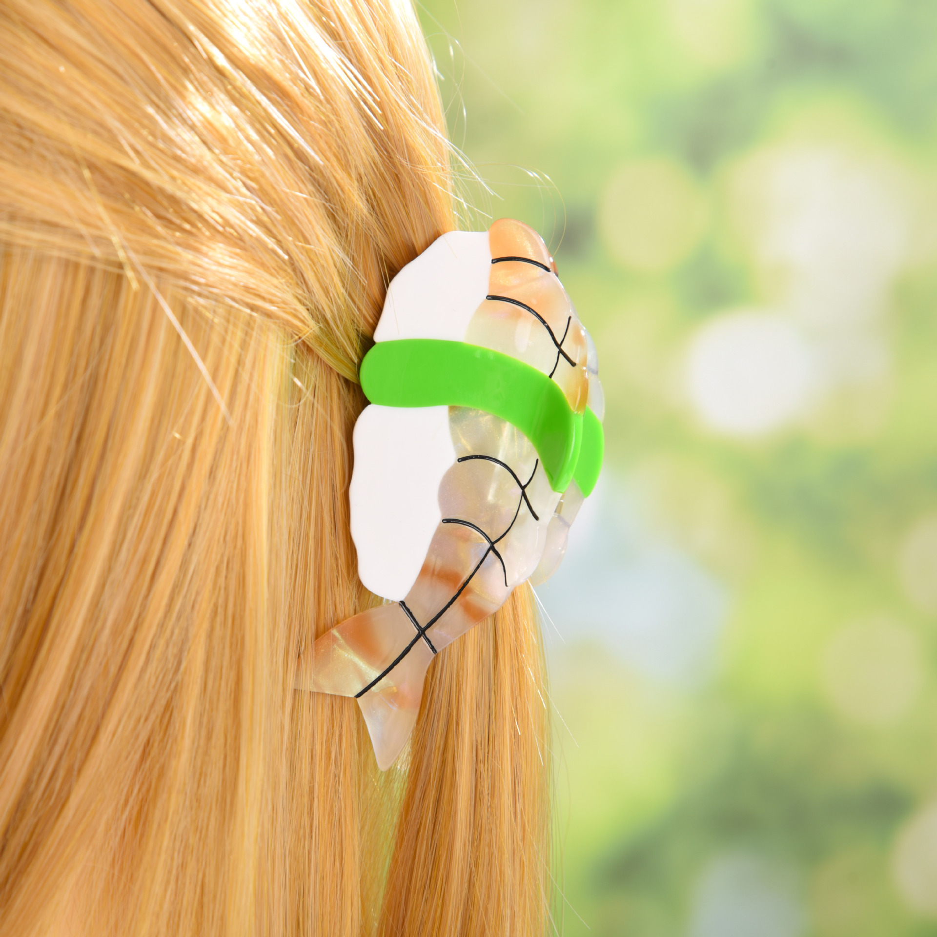44g Weight Hair Claws Hair Accessories Type 1 Piece Quantity Daily Occasion Acetic acid sheets Material Sushi, Shrimp Pattern All Seasons Season Women's Gender Cute, Modern Style Style Cute Modern Style Women's Sushi Shrimp Acetic Acid Sheets Hair Claws 1