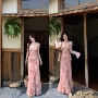 修身碎花气质显瘦连衣裙