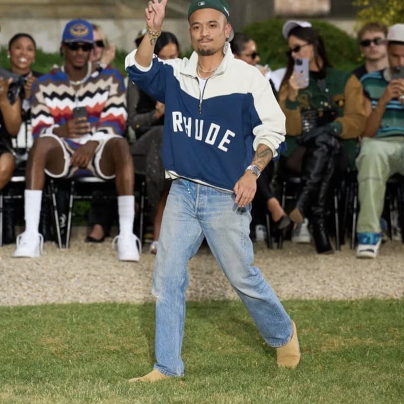 クロスボーダーヨーロッパとアメリカのトレンディなブランド RHUDE レタープラスベルベットハーフジップスウェットシャツ男性と女性のハイストリートスポーツパンツカジュアルスーツ|undefined