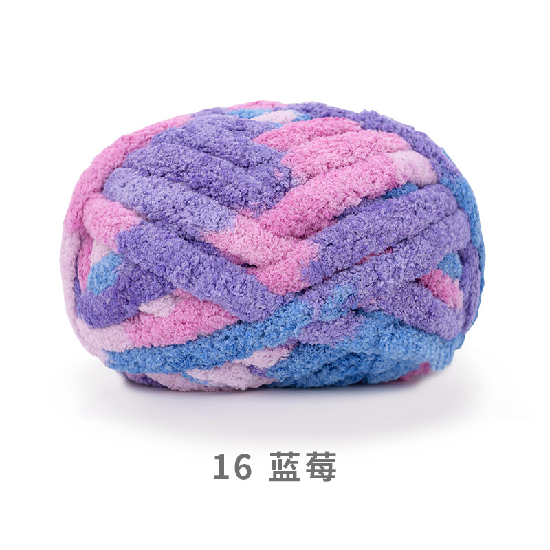 Bola de nieve gato cola 2cm grueso dedo bufanda lana DIY hecho a mano Super gruesa tira de hielo hilo tejido manta nido mascota