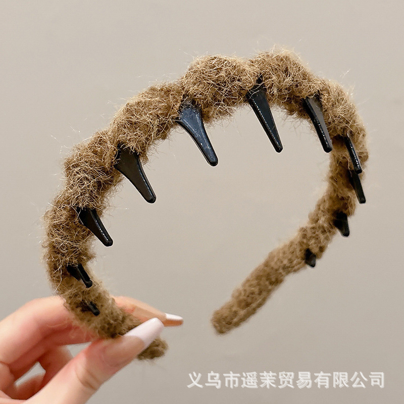 韩系蓬松高颅顶发箍女2025新款波浪带齿洗脸防滑头箍发卡发饰头饰|undefined