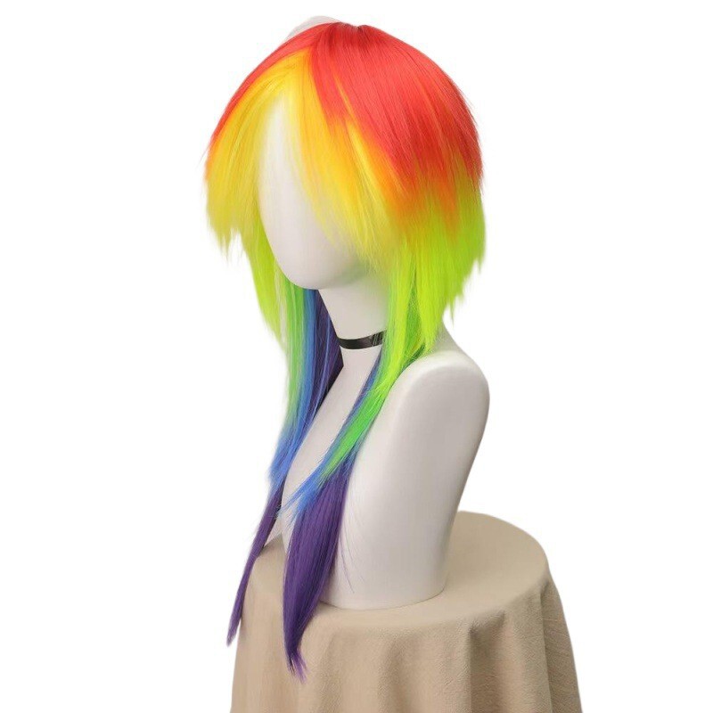 Colorful My Little Pony Rainbow Dash Anthropomorphic Wig Anime Cosplay Wig Factory Direct Sale Rainbow Wig