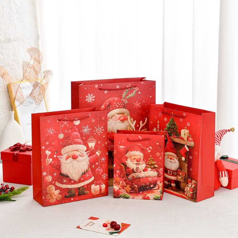 Bolsa de regalo de dibujos animados de Navidad para ancianos Bolsa de regalo de Navidad de exportación transfronteriza de Amazon Bolsa de regalo de Navidad de gran número