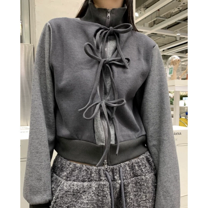 Плюс бархат осень и зима! Корейский сладкий бант шнуровка с цветным воротником