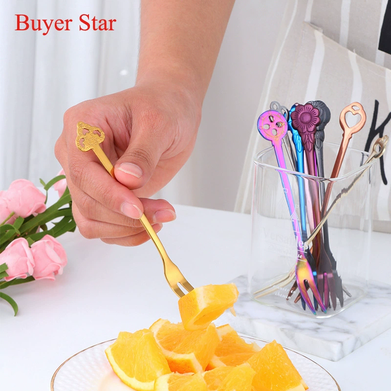 Трансграничная новая вилка для фруктов из нержавеющей стали, креативная Цветочная закуска, тарелка для фруктов, вилка для фруктов из нержавеющей стали, домашний Пикник