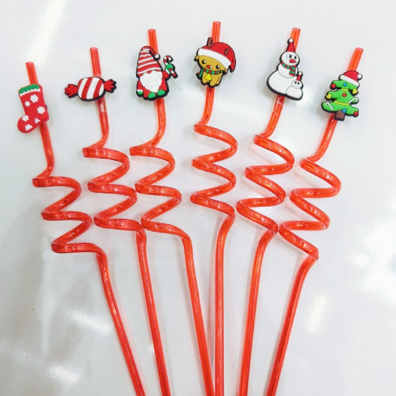 Cross-border PVC bar fiesta paja al por mayor forma creativa paja niños dibujos animados saludable juguete de paja de plástico