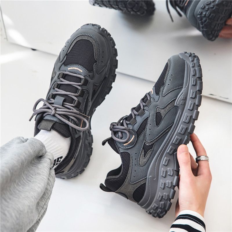 Labor protection shoes men's 2023 Autumn New breathable mesh shoes men's construction site work non-slip wear-resistant sports daddy shoes