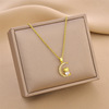 Fashionable universal necklace stainless steel, chain for key bag , accessory, European style, simple and elegant design, does not fade