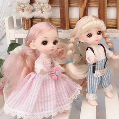 16 cm 6 inch bjd fashion doll princess OB11 dress up baby clothes denim wedding dress girl accessories