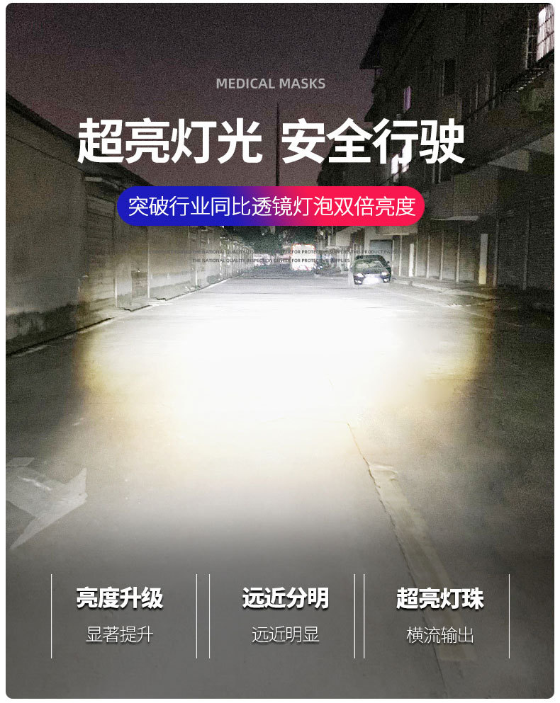 High-Brightness Motorcycle Led Headlight H4 H6 Ba20D Electric Vehicle Light with Integrated High and Low Beam, White and Yellow Dual-Color Spotlight