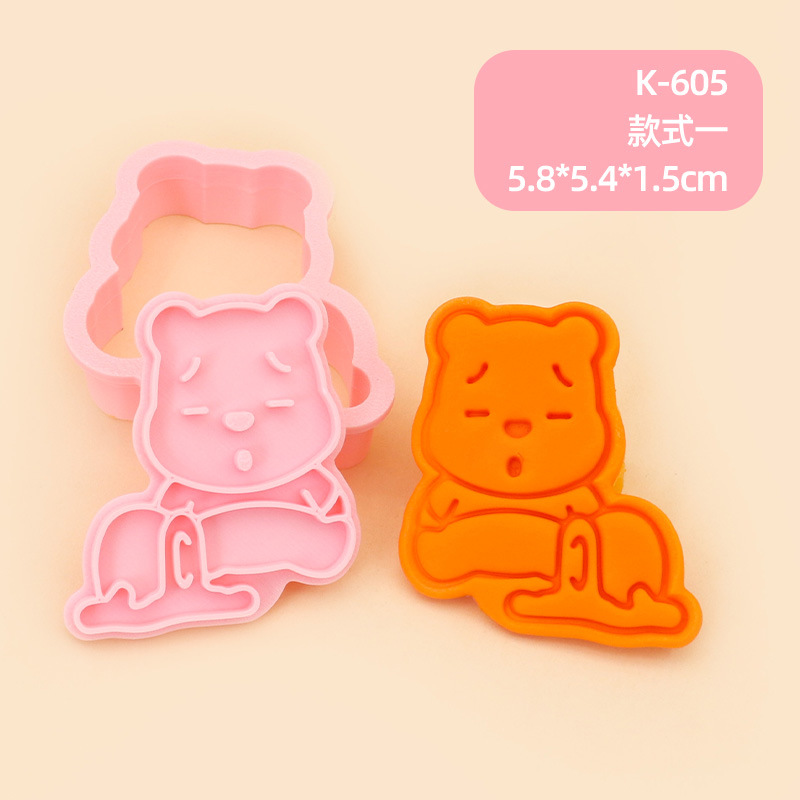 Molde para Galletas de Winnie the Pooh, Molde para Hornear de Fondant con Diseño 3D de Dibujos Animados, Molde para Decoración de Pasteles para Hacer en Casa