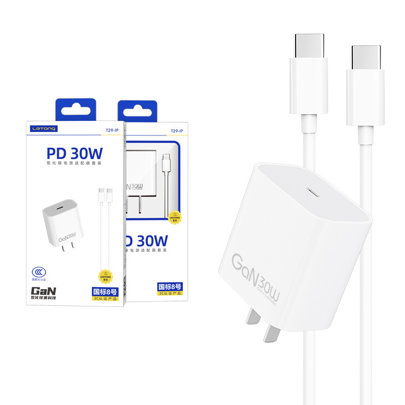 楽糖3C認証Gan窒化ガリウムPD30W充電器セット|undefined