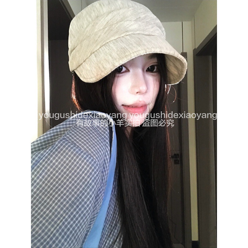The Little Sheep with a Story | Relaxed Style Equestrian Hat for Women, Spring and Summer, Makes the Face Look Smaller, Beret Hat, Perfect for Wide and Square Faces. The Little Sheep with a Story | Relaxed Style Equestrian Hat for Women, Spring and Summer, Makes the Face Look Smaller, Beret Hat, Perfect for Wide and Square Faces.