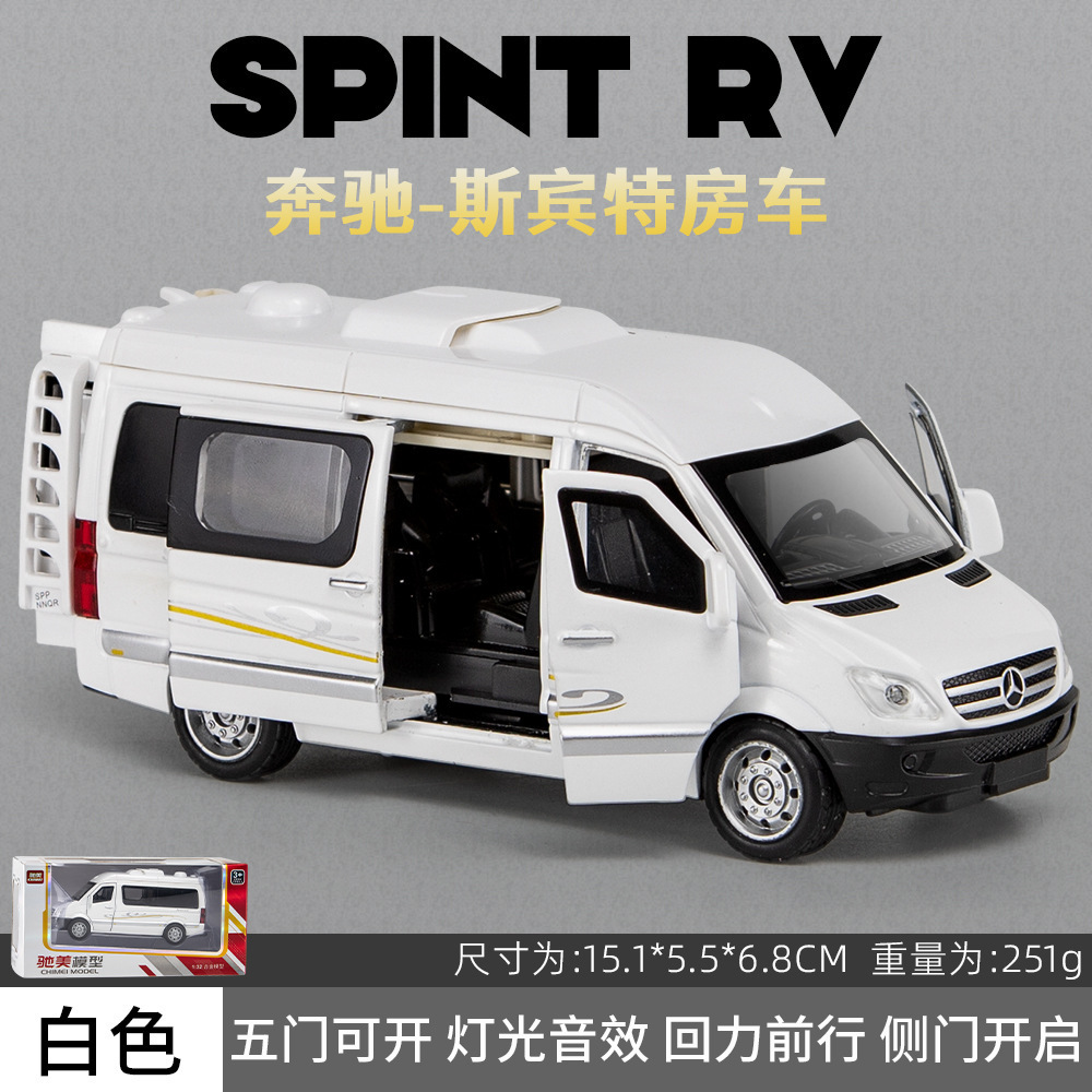 Chimei modelo de coche de aleación 1:32 Big Ben spinter Tire hacia atrás Puerta Abierta niño juguete RV con sonido y luz adornos