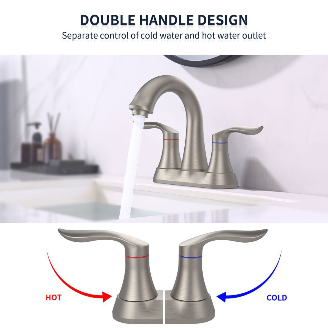 4 pulgadas de estilo americano frío y caliente doble mango baño baño lavabo lavabo grifo certificación CUPC Amazon