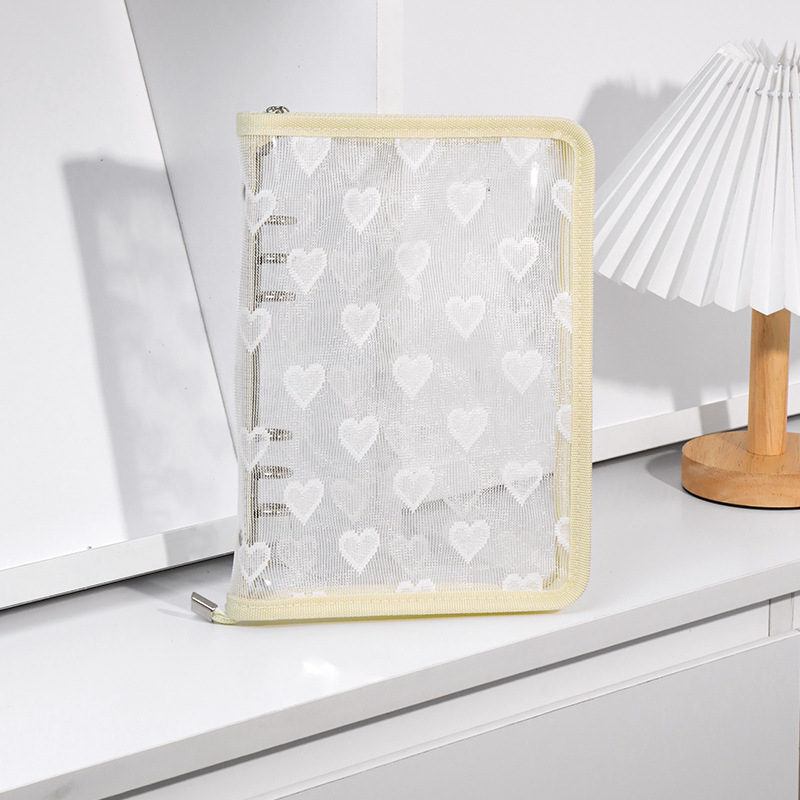 Japonés y coreano ins brillo de 6 agujeros de hojas sueltas cuaderno cremallera borde transparente brillo estrella persiguiendo libro Shell en stock