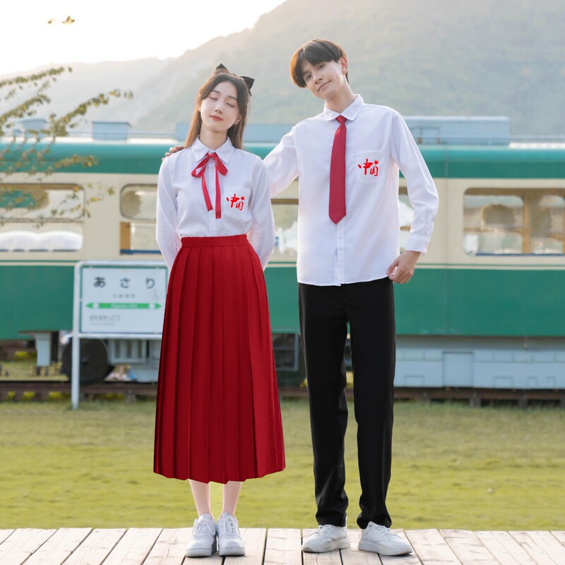大合唱韓系制服卒業クラス服学院風ロングスカートセット中学校朗読公演服装高校学生|undefined