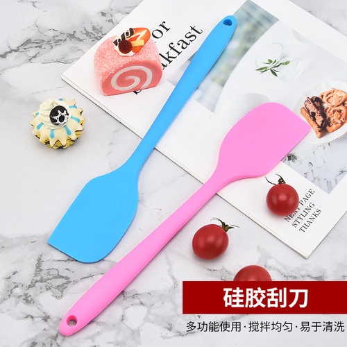 Large 28CM 75g Silicone One-Piece Scraper, Solid Color Butter Spatula, Cream Mixing Knife, Baking Tool Gift