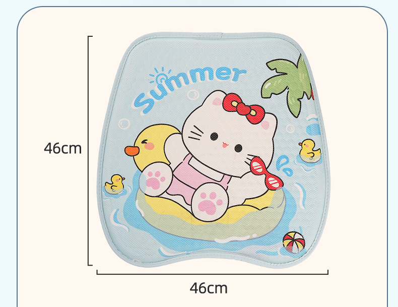 Cross-Border Cartoon Honeycomb Gel Car Seat Cushion for Girls, Summer Cooling Pad, Breathable Ice Silk Seat Cushion, Office Ice Pad