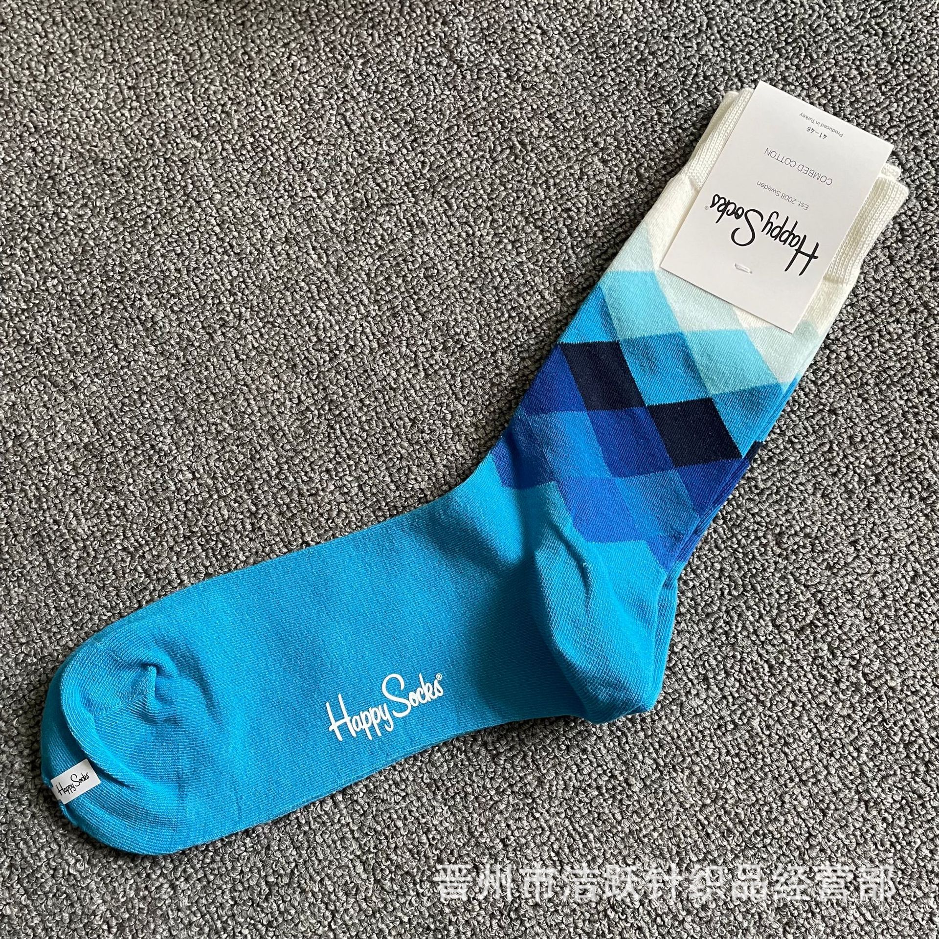 Happy socks新品高品质ハイレザー男性ソックススウェーデンコットンソックスファッションソックスカップルinsロング美脚ソックス