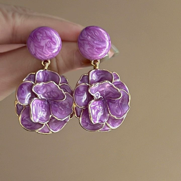 Серебряная игла, летние универсальные серьги с цветочным дизайном, стиль легкой роскоши, высокого качества, оптовая