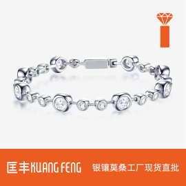 轻奢双拼色莫桑石泡泡手饰品 淑女气质925纯银轻奢高级感手链女