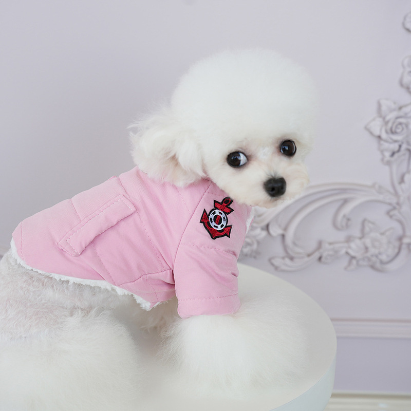 狗狗衣服冬季Q家船长棉衣中小型衣可牵引泰迪猫咪保暖防寒衣批发|undefined
