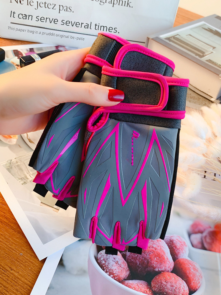 Fitness Gloves Women's Summer Half-section Thin Sunscreen Non-slip Ice Silk Driving Leakage Half-finger Cycling Gloves Women_maomaolike.com
