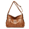 Fashionable capacious shoulder bag, one-shoulder bag, suitable for import, genuine leather