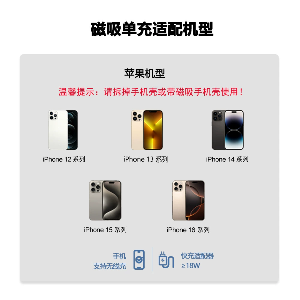Apple, windmill toy, wireless compatible charger, phone holder, punk style, fast charge 15W