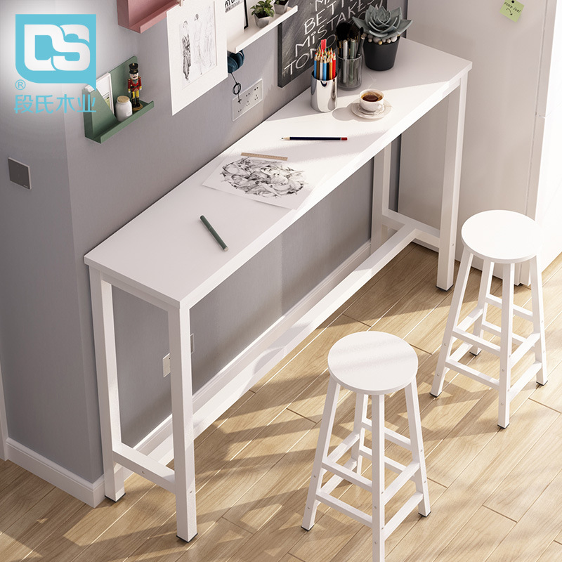 Wall bar table high bar table household simple modern small bar counter balcony dining table long high table milk tea shop table