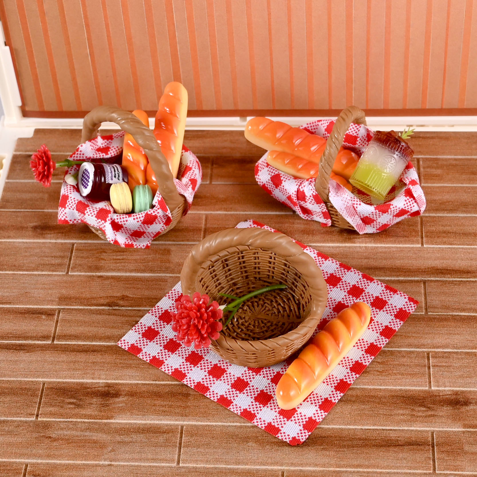 野餐套装Dollhouse微缩食玩娃娃屋仿真食玩法棍套装摆件场景OB1