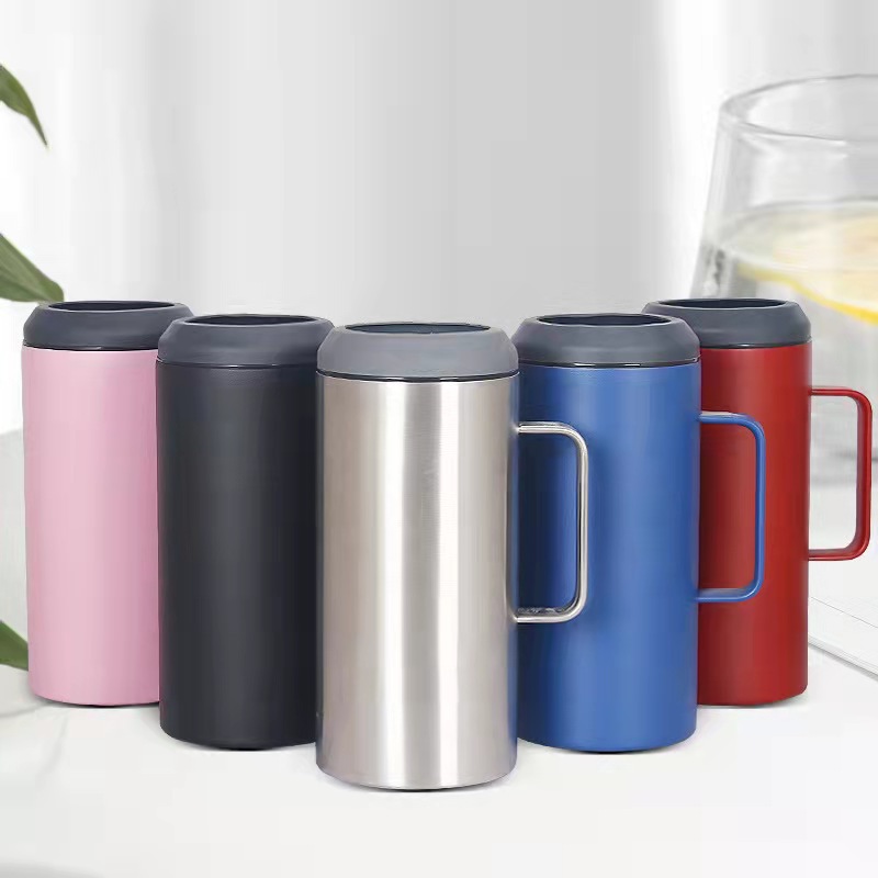 Comercio exterior transfronterizo 40oz taza de aislamiento de acero inoxidable doble vacío hielo taza de agua con mango de cerveza bebida lata de aislamiento de frío