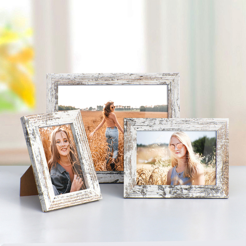 Factory direct 4x 6 5x 7 8x 10 inch American style old MDF photo frame wooden frame table wall hanging