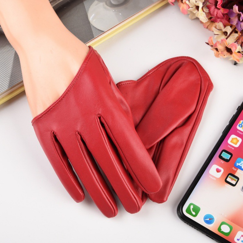 전체 손가락 반 손바닥 빨강