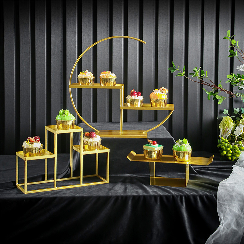 Postre de estilo europeo soporte exhibición decoración de la boda traje simple pastel merienda soporte buffet comida fría té romper Mesa image 20