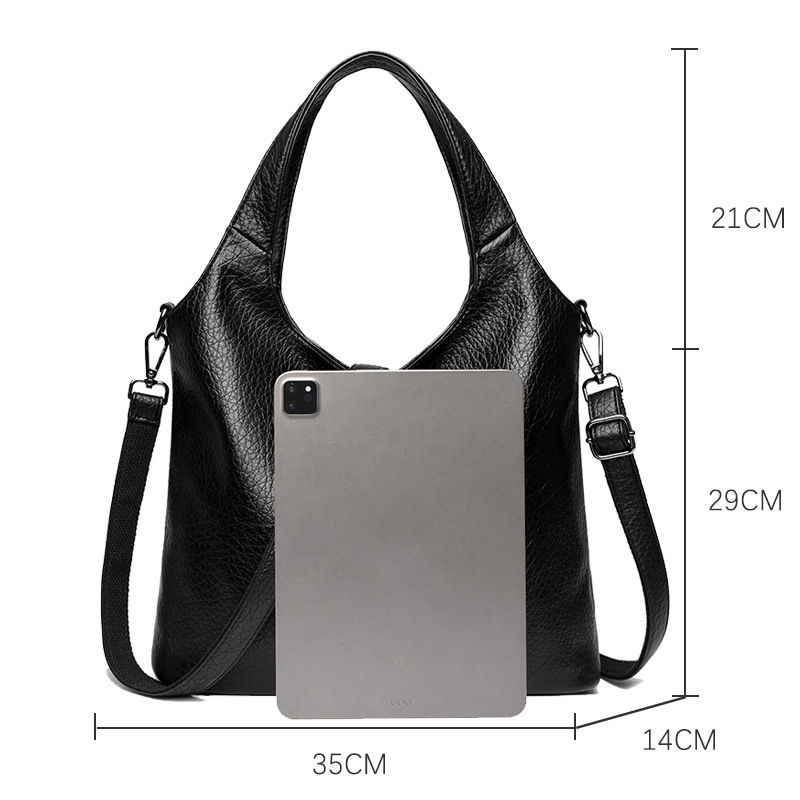 Women's bag, black large bag, women's new tote bag, versatile armpit bag, large capacity single shoulder crossbody bag_voghion.com